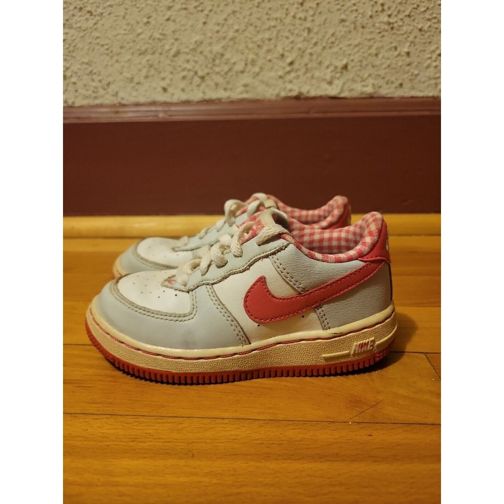 Nike Air Force 1 (TD) Toddler Size 9C Sneaker Shoes 314221-113 Pink Gray White